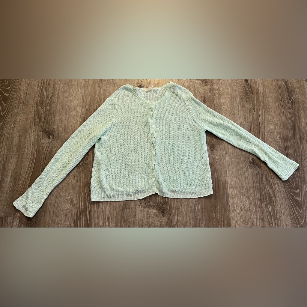 Eileen Fisher 100% Organic Linen Mint Cardigan